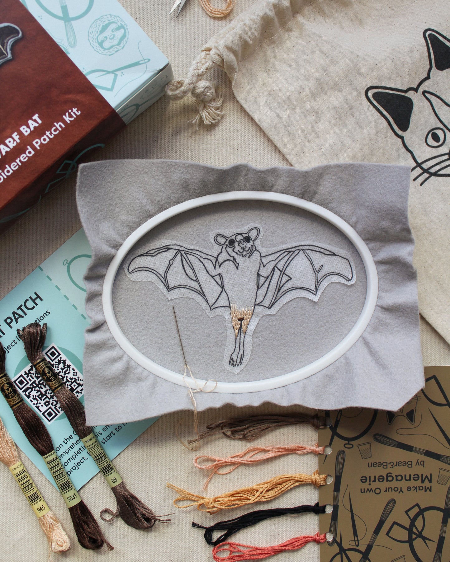 Dwarf Bat Patch Embroidery Kit