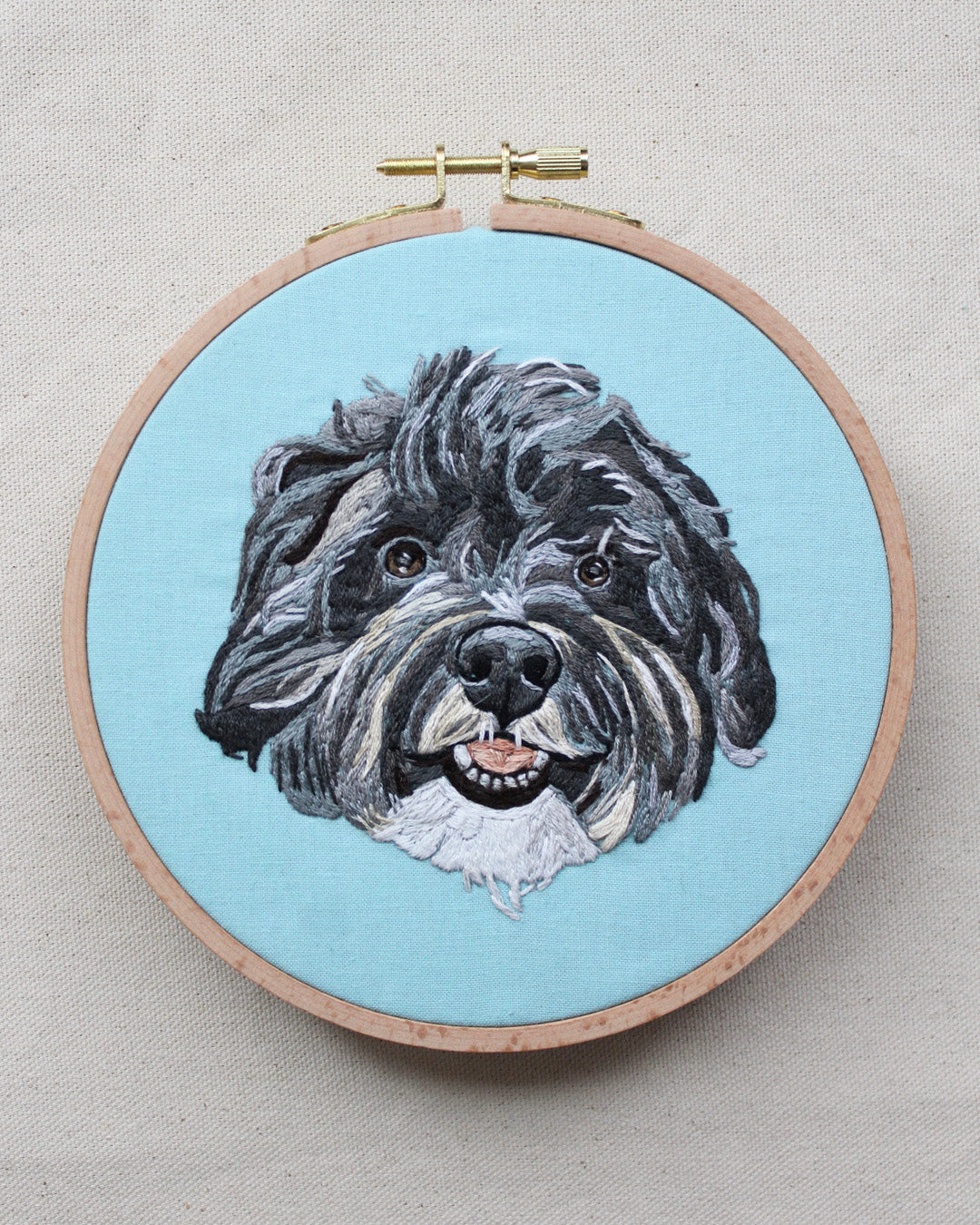 Embroidered Custom Pet Portrait in Hoop