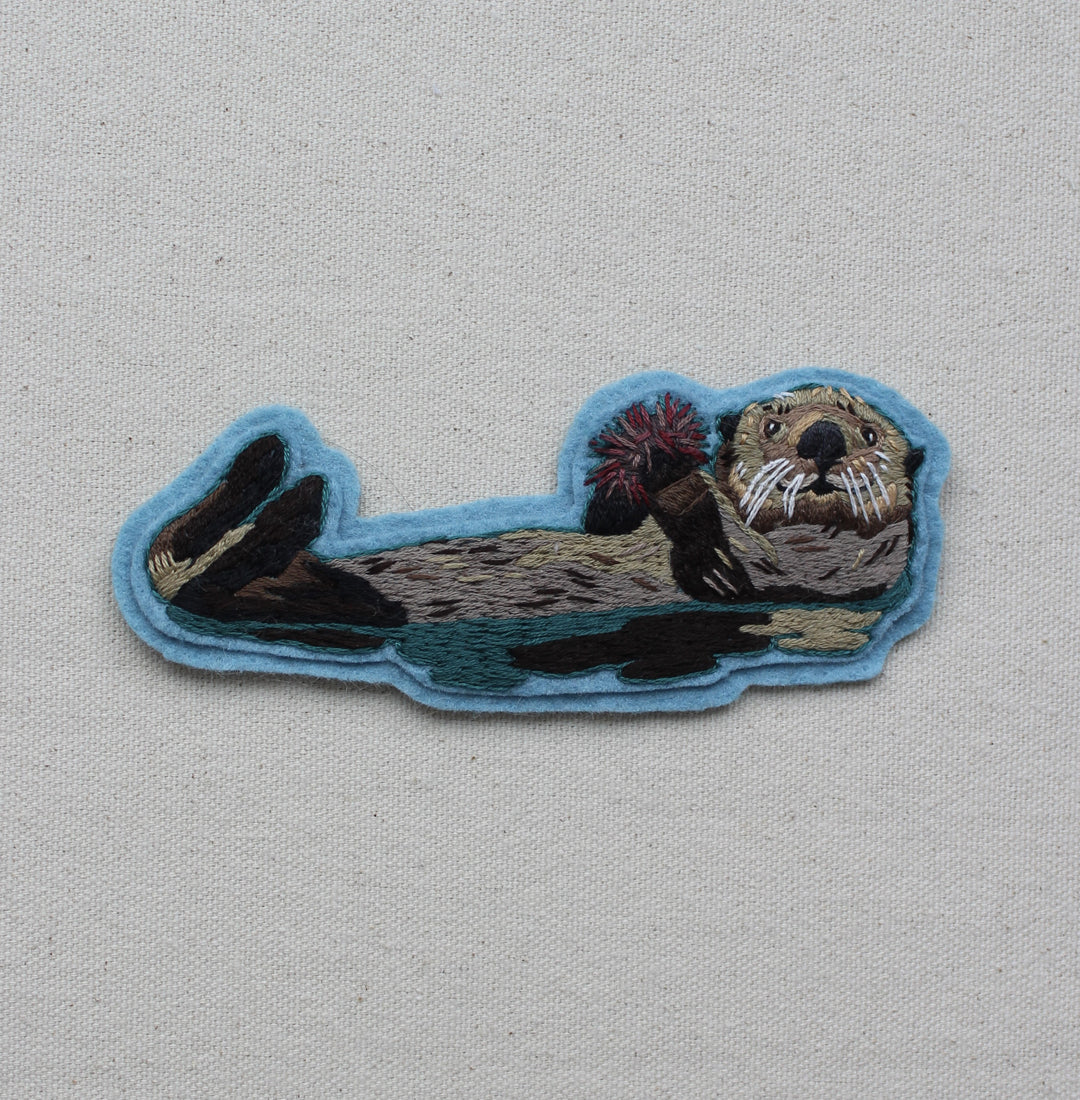 Sea Otter Embroidered Patch Kit