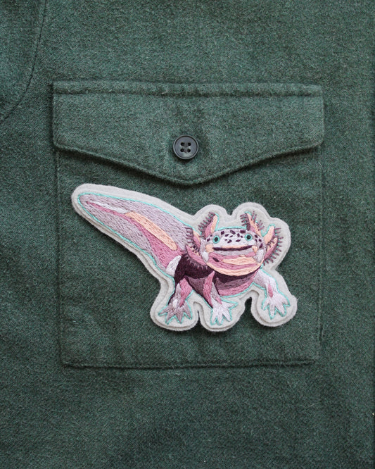 Axolotl Embroidered Patch Kit