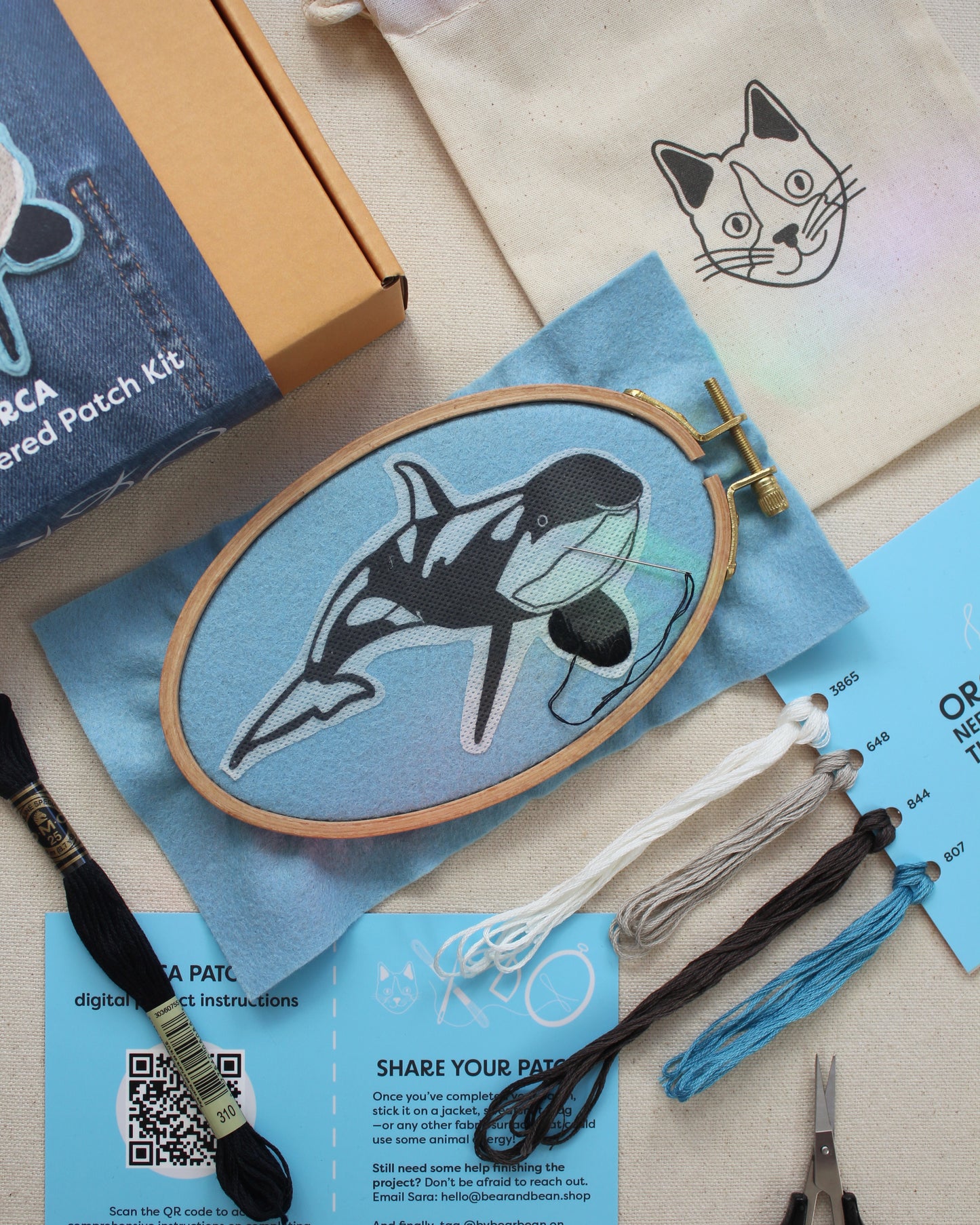 Orca Embroidered Patch Kit
