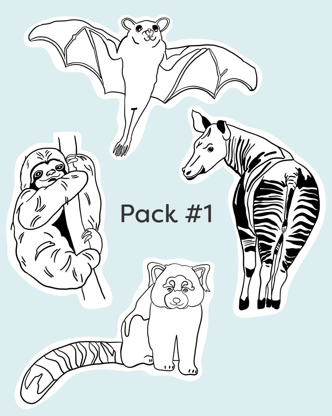 Wild Animal Stick-and-Stitch Pattern Pack