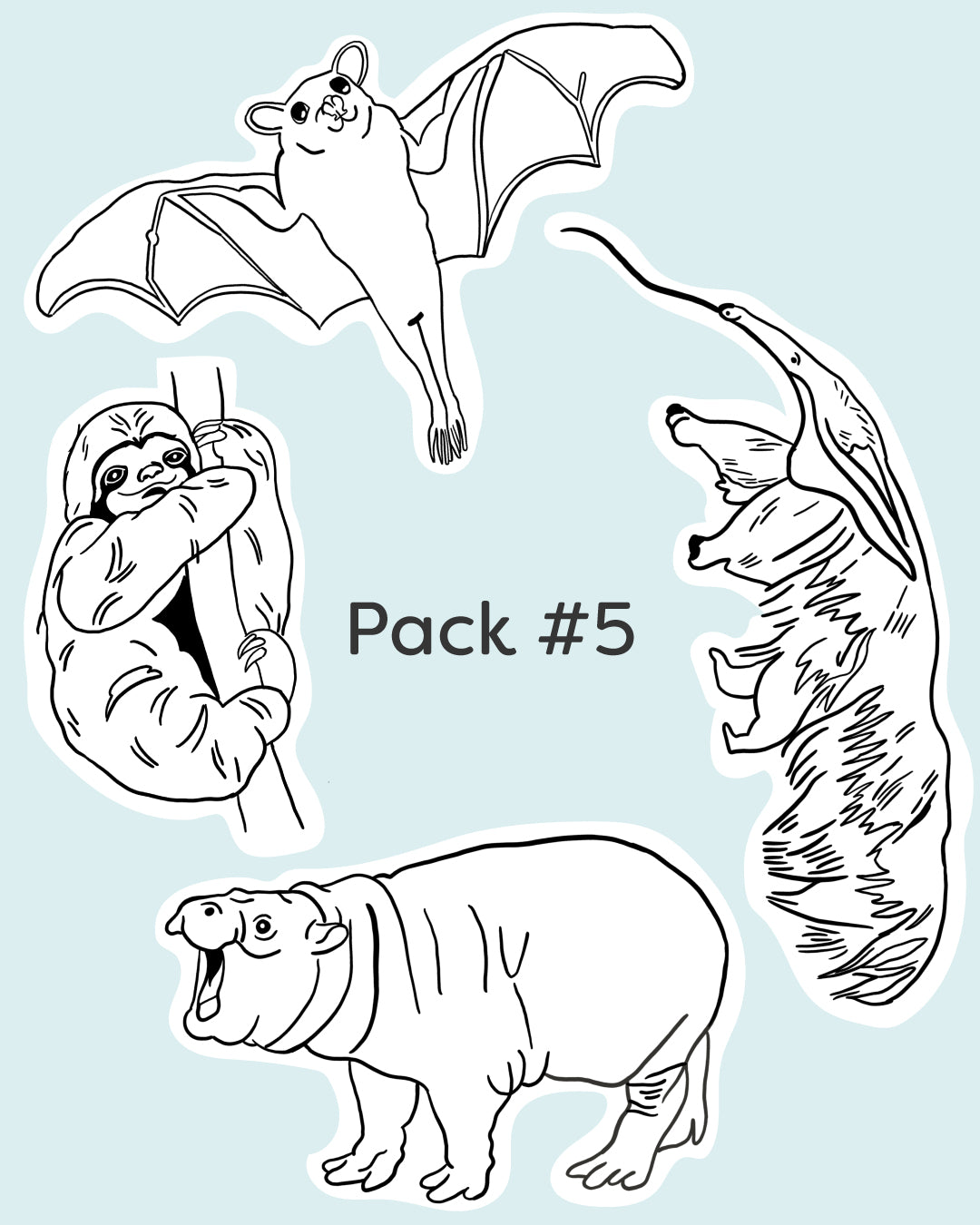 Wild Animal Stick-and-Stitch Pattern Pack