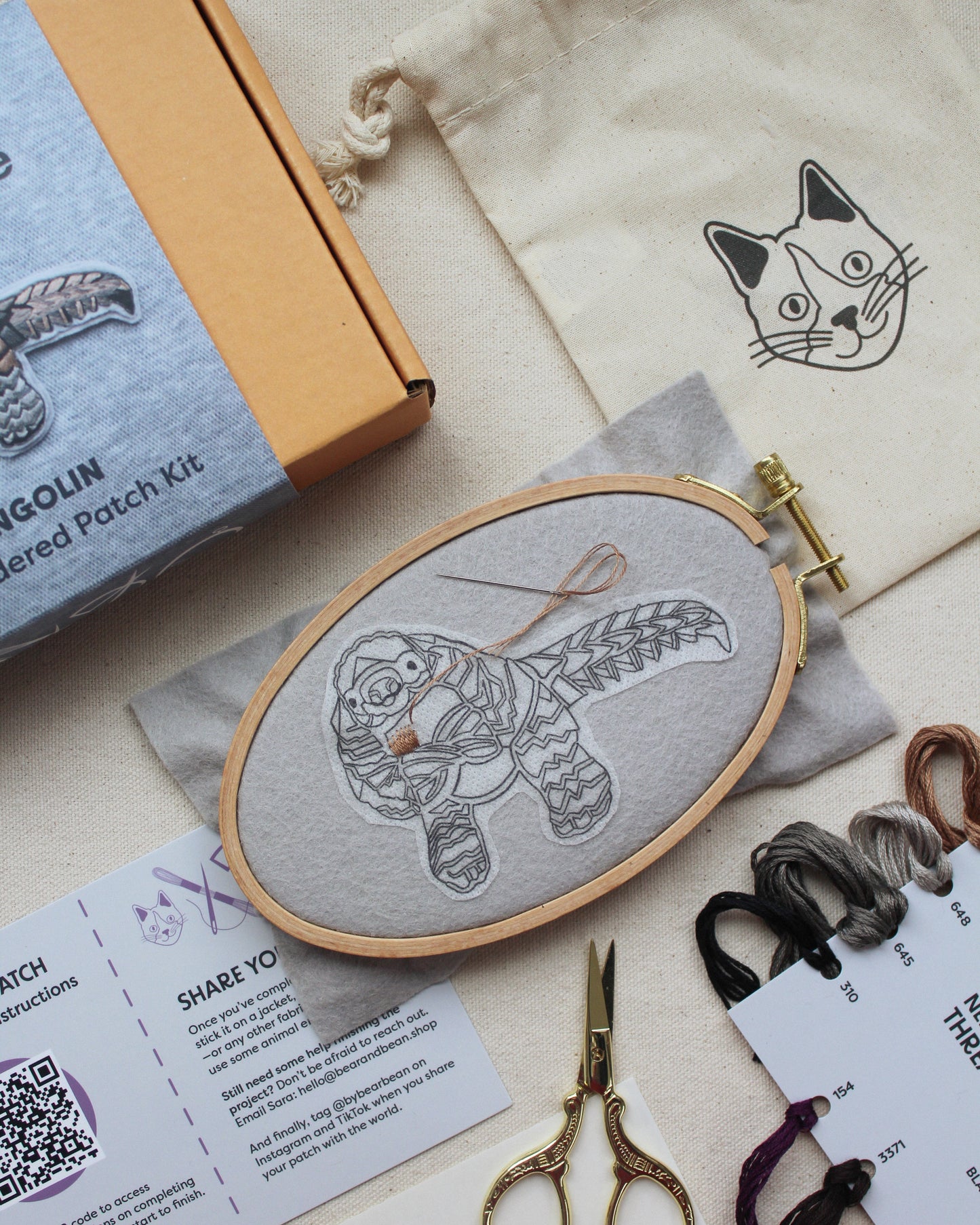 Pangolin Embroidered Patch Kit
