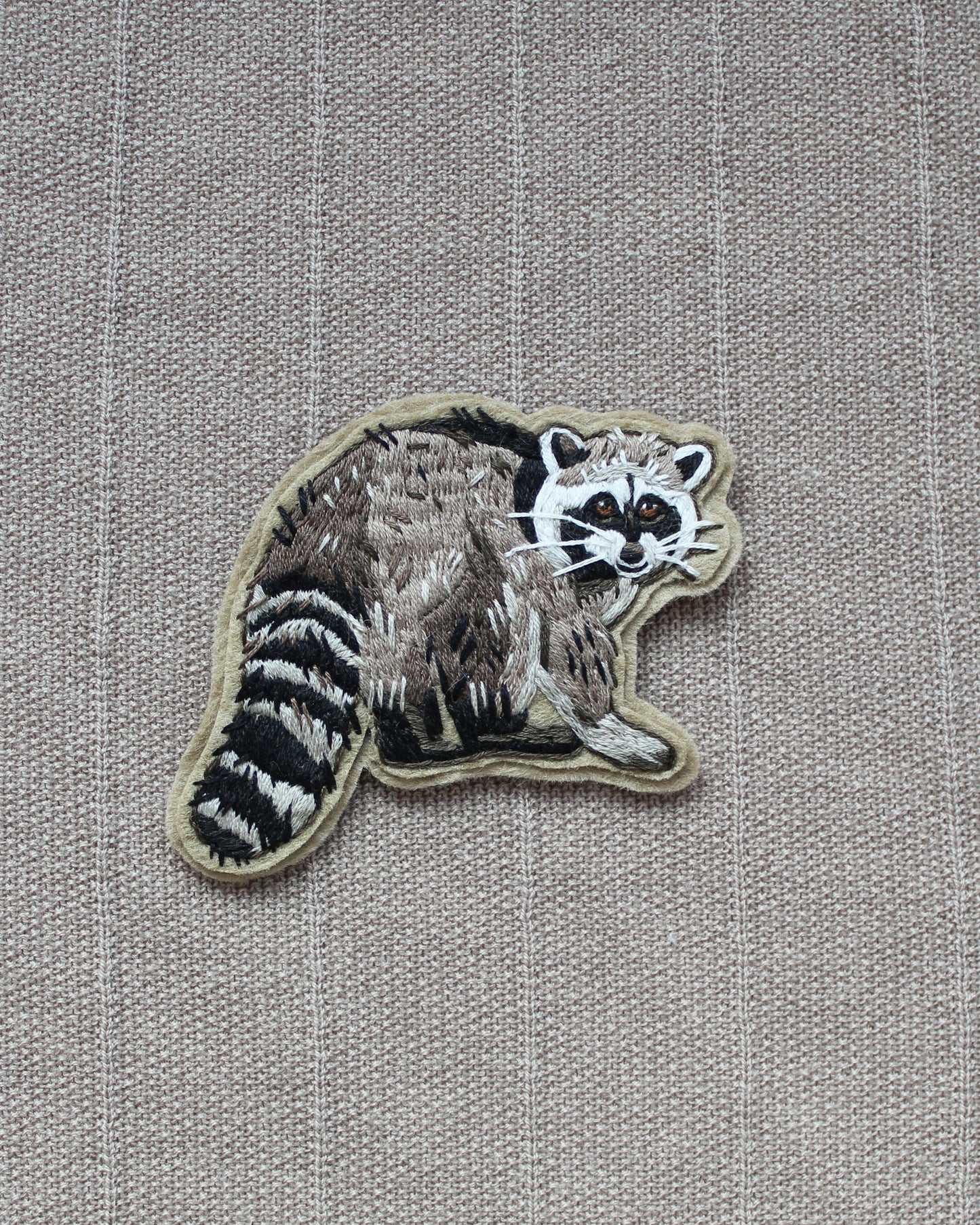 Raccoon Embroidered Patch Kit