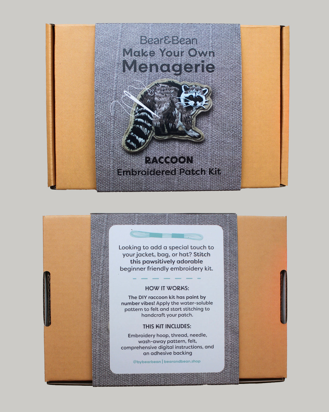 Raccoon Embroidered Patch Kit