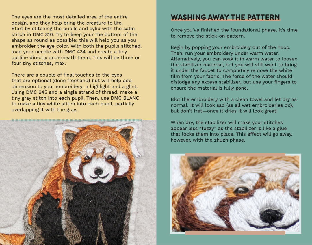 Red Panda Embroidered Patch Kit