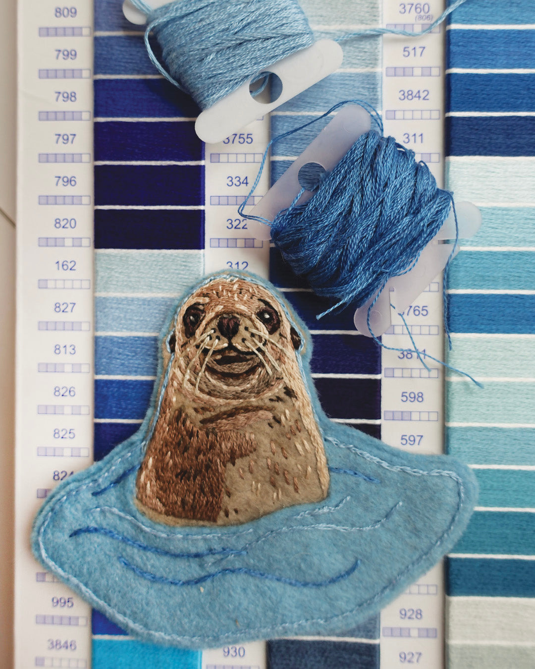 Sea Lion Embroidered Patch Kit