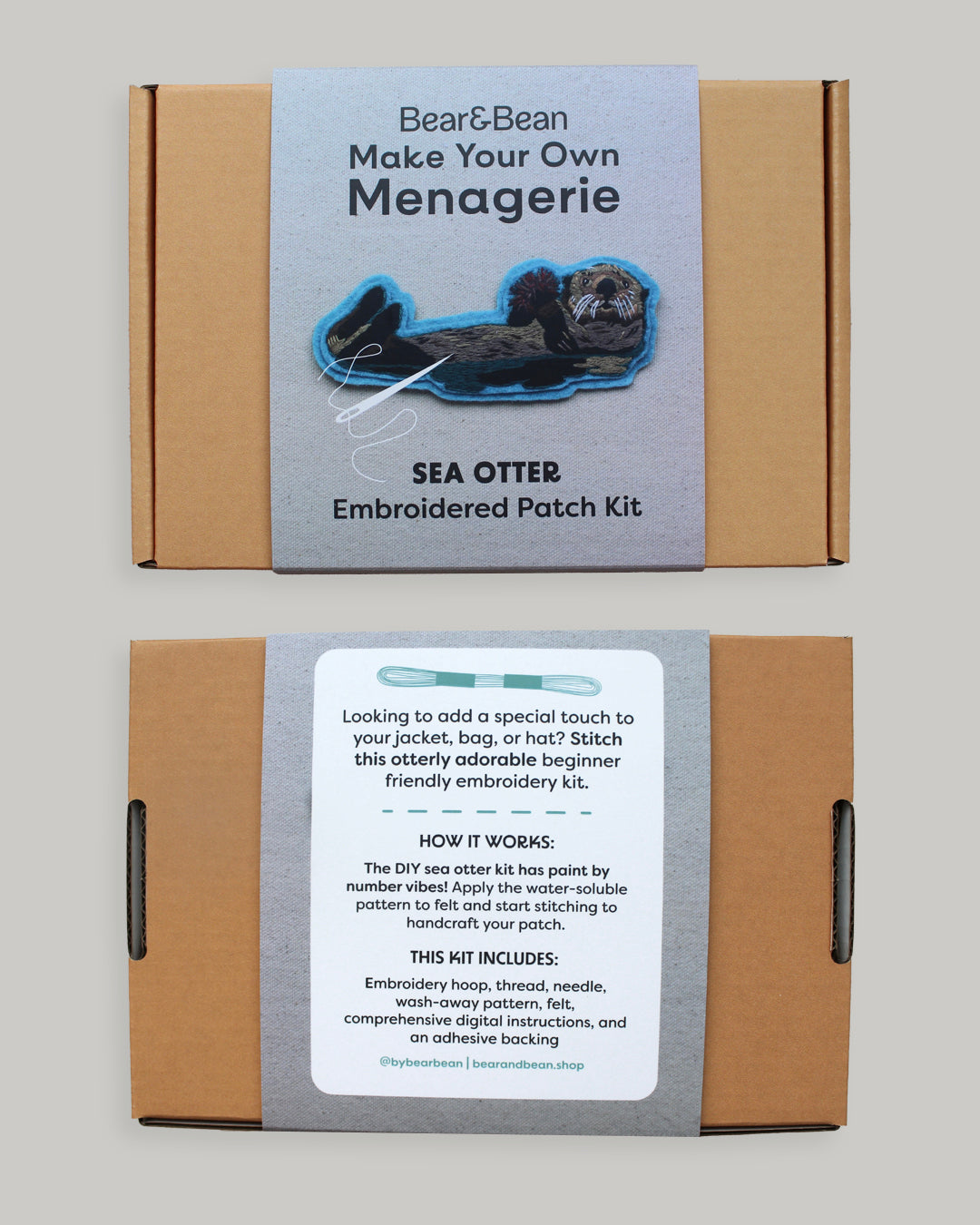 Sea Otter Embroidered Patch Kit